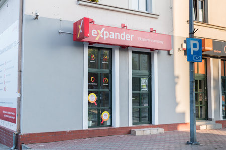 Kwidzyn, Poland - September 22, 2019: Expander financial advice office.のeditorial素材