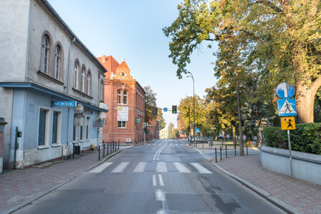 Kwidzyn, Poland - September 22, 2019: Fryderyk Chopin street in Kwidzyn.のeditorial素材