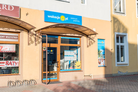 Kwidzyn, Poland - September 22, 2019: Wakacje.pl travel agency in Poland.のeditorial素材