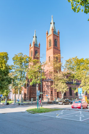 Kwidzyn, Poland - September 22, 2019: Roman Catholic church St. Trinity.のeditorial素材