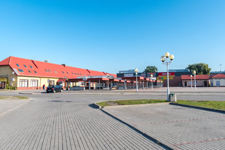 Kwidzyn, Poland - September 22, 2019: Town market square.のeditorial素材
