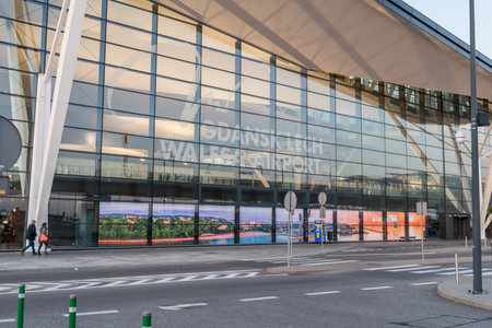 Gdansk, Poland - September 24, 2019: Gdansk Lech Walesa Airport in the morning.のeditorial素材