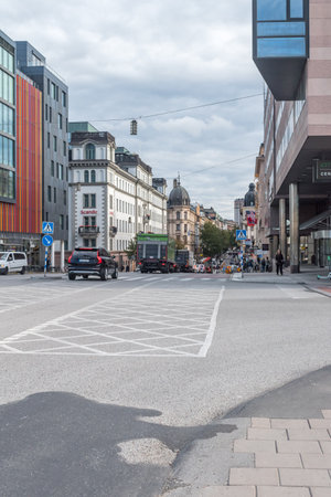 Stockholm, Sweden - September 24, 2019: View of Kungsbron street in Stockholm.のeditorial素材