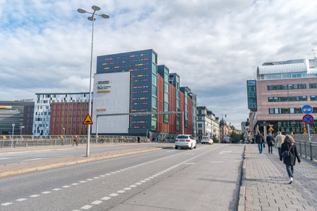 Stockholm, Sweden - September 24, 2019: Building at Kungsbron street in Stockholm.のeditorial素材