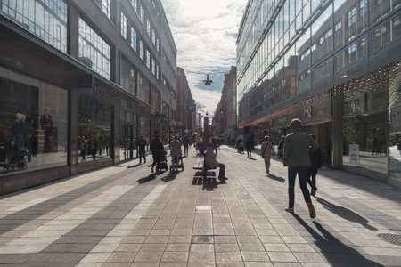 Stockholm, Sweden - September 24, 2019: Drottninggatan (Queen Street) in Stockholm, Sweden, is a major pedestrian street.のeditorial素材