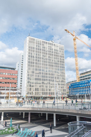 Stockholm, Sweden - September 24, 2019: Building at Sergels torg square.のeditorial素材