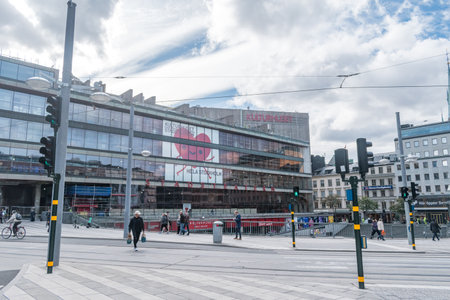 Stockholm, Sweden - September 24, 2019: Exterior view of the House of Culture (Kulturhuset) in Stockholm.のeditorial素材
