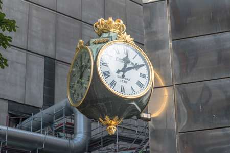 Stockholm, Sweden - September 24, 2019: Street Engstroms ur Grundad clock.のeditorial素材