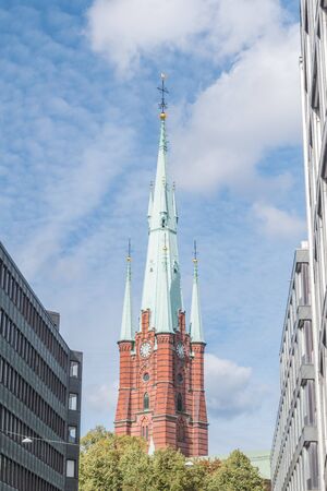 Tower of Church of Saint Clare in Stockholm, Sweden.の写真素材