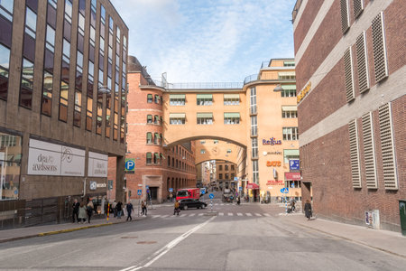 Stockholm, Sweden - September 24, 2019: Klara Norra kyrkogata street view.のeditorial素材