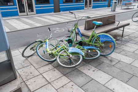 Stockholm, Sweden - September 24, 2019: Three EU-Bike in Stockholm.のeditorial素材