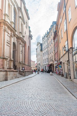 Stockholm, Sweden - September 24, 2019: Street view in Gamla Stan.のeditorial素材