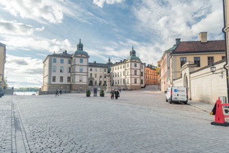 Stockholm, Sweden - September 24, 2019: Square with statue of Birger jarl.のeditorial素材