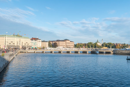 Stockholm, Sweden - September 24, 2019: Lilla Vartan strait in central Stockholm.のeditorial素材