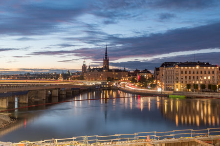 Stockholm, Sweden - September 24, 2019: Old Town of Stockholm at night.のeditorial素材