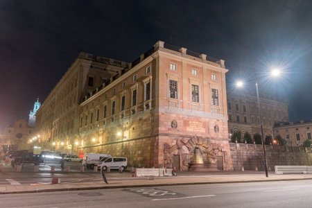 Stockholm, Sweden - September 24, 2019: Stockholm Palace or the Royal Palace at night.のeditorial素材