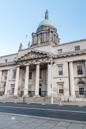 Dublin, Ireland - November 5, 2019: Entrance to Dublin Custom House.のeditorial素材