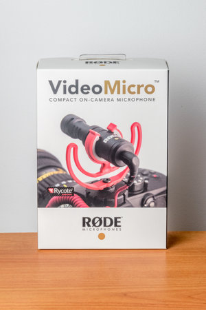 Pruszcz Gdanski, Poland - December 31, 2019: Rode VideoMicro Compact On-Camera Microphone.のeditorial素材
