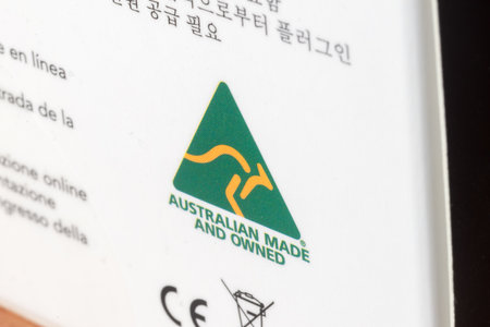 Pruszcz Gdanski, Poland - December 31, 2019: Australian made and owned (AMAG) logo.のeditorial素材