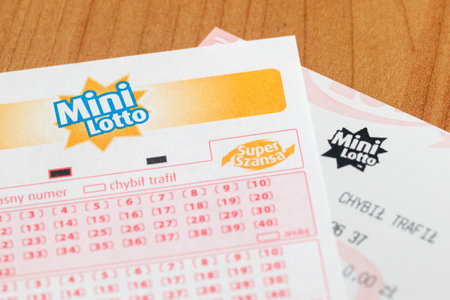 Pruszcz Gdanski, Poland - January 1, 2020: Mini Lotto lottery ticket from Polish Lotto.のeditorial素材