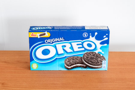Pruszcz Gdanski, Poland - January 10, 2020: Pack of Oreo Original, Chocolate Sandwich cookies by Mondelez international.のeditorial素材