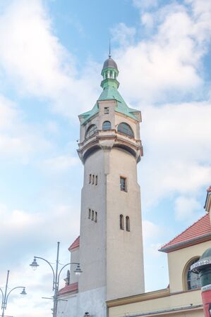 Historical Lighthouse on Baltic sea in Sopot, Poland.の写真素材