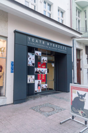 Sopot, Poland - January 16, 2020: Wybrzeze theatre at Heroes of Monte Cassino Street .のeditorial素材