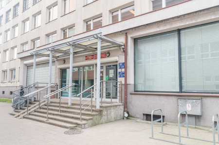Gdansk, Poland - January 27, 2020: Pomeranian Voivodeship Office in Gdansk - Passport Office and Department of Citizens' Affairs and Aliens of the Pomeranian Voivodeship Office.のeditorial素材