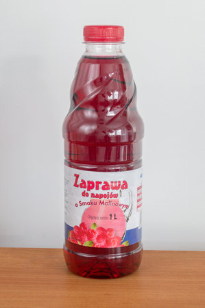 Pruszcz Gdanski, Poland - February 2, 2020: Excellence mortar for raspberry flavored juices.のeditorial素材