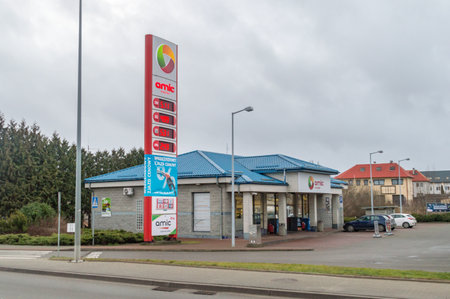 Pruszcz Gdanski, Poland - January 31, 2020: AMIC Energy gasoline station.のeditorial素材