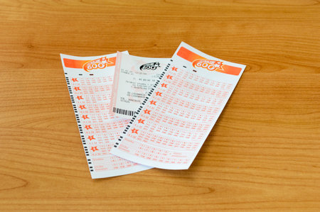 Pruszcz Gdanski, Poland - February 5, 2020: Szybkie 600 Lotto lottery ticket.のeditorial素材