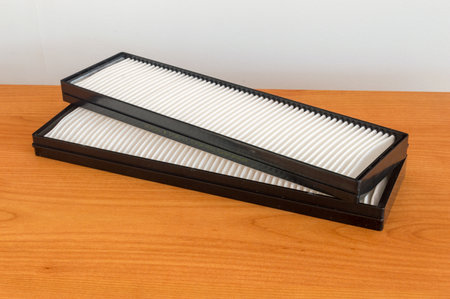 Pruszcz Gdanski, Poland - March 13, 2020: New Japanparts cabin air filter for cars.のeditorial素材