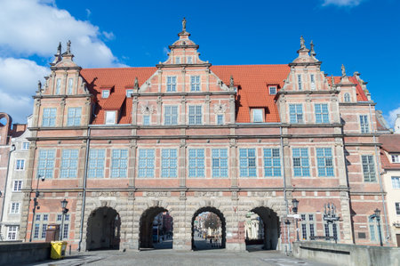 Gdansk, Poland - March 22, 2020: Zielona Brama (Green Gate). Empty city during the COVID-19 epidemic.のeditorial素材