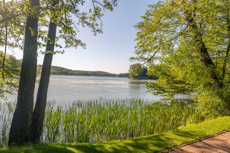 Czos lake on sanny day in Mragowo.の写真素材