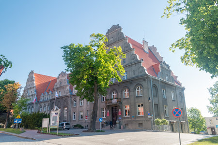 Mragowo, Poland - June 1, 2020: Municipal Office in Mragowo.