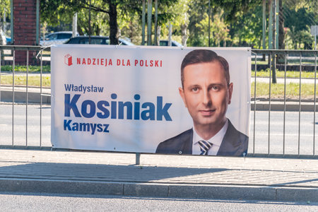 Olsztyn, Poland - May 31, 2020: Election poster of the Polish presidential candidate Wladyslaw Kosiniak Kamysz.のeditorial素材
