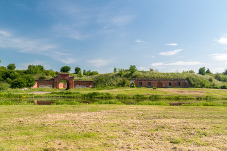 Deblin, Poland - June 7, 2020: Historical Mierzwiaczka Fort in Deblin.のeditorial素材