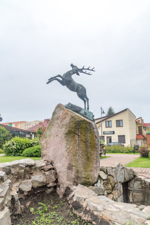 Kozienice, Poland - June 9, 2020: Symbol of the city of Kozienice.のeditorial素材