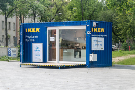 Lublin, Poland - June 11, 2020: Ikea Kitchen Stop in a container.