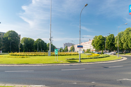Rzeszow, Poland - June 13, 2020: Roundabout of John Paul II.のeditorial素材