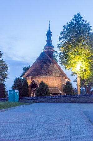 Chabowka, Poland - June 13, 2020: Church of the Holy Cross (Polish: Kosciol Swietego Krzyza).のeditorial素材