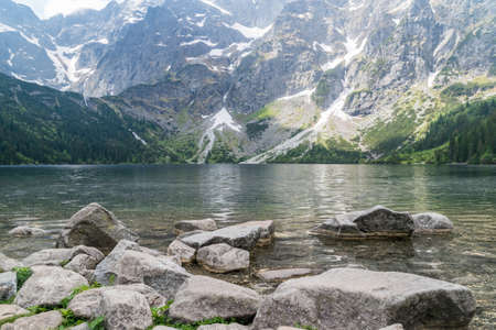 Morskie Oko (Eye of the Sea) lake in Tatra National Park near Zakopane.の写真素材
