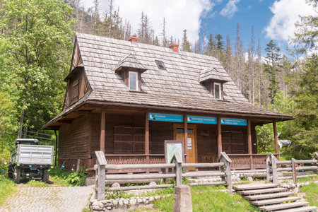 Zakopane, Poland - June 14, 2020: Information point in Tatra National Park.のeditorial素材