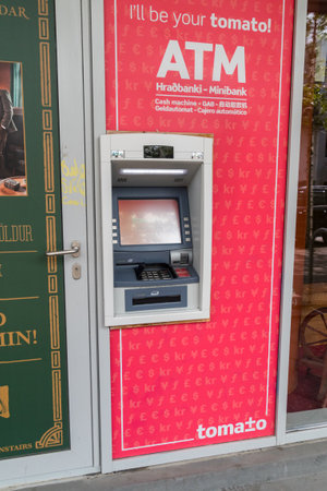 Reykjavik, Iceland - June 19, 2020: Tomato ATM in Reykjavik.のeditorial素材