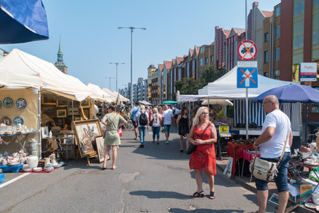 Gdanski, Poland - August 9, 2020: People St. Dominic's Fair.