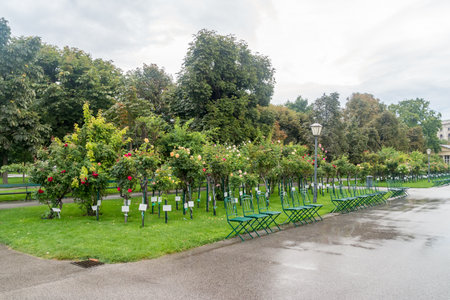 Vienna, Austria - August 30, 2020: Volksgarten public park.のeditorial素材