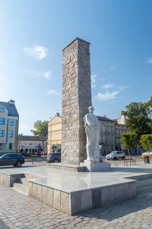 Slupsk, Poland - September 22, 2020: Monument to the Unknown Soldier on the Victory Square.のeditorial素材