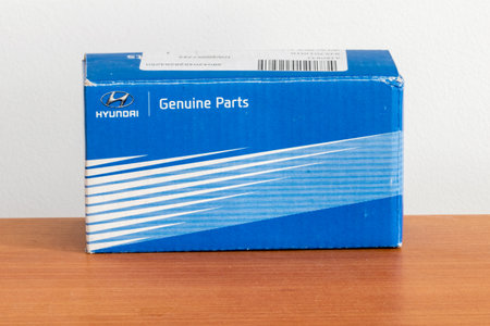Pruszcz Gdanski, Poland - September 29, 2020: Box of Hyundai Genuine Parts.のeditorial素材