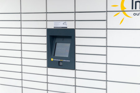 Pruszcz Gdanski, Poland - January 6, 2021: Screen of InPost Paczkomat parcel locker.
