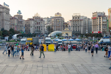 Kyiv, Ukraine - September 26, 2015: Maidan Nezalezhnosti, Independence Square.